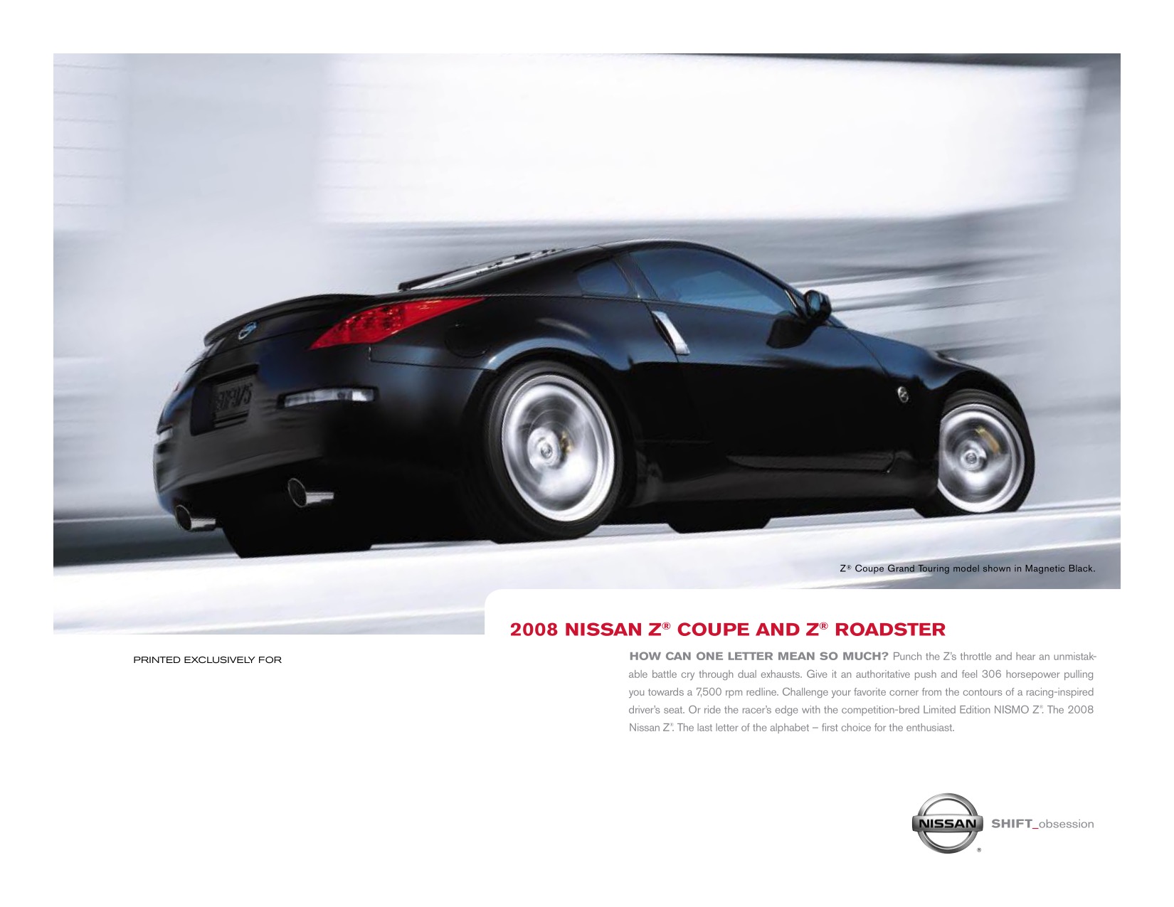2008 Nissan 350Z Brochure
